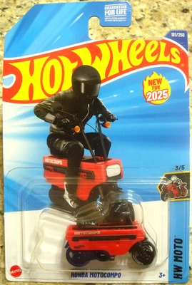 2025 HOT WHEELS HW MOTO #3/5 RED HONDA MOTOCOMPO - Image 1 of 4