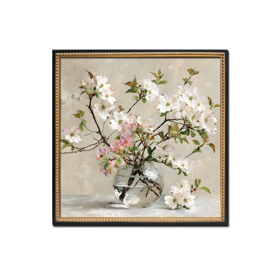 Arte en lienzo enmarcado retro naturaleza muerta flores decoración del hogar arte de pared impresiones pintura Foto 1 de 4