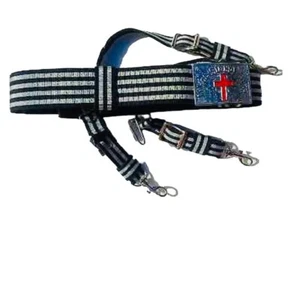 Knight Templar Masonic Sword belt Silver hardware York Rite  Masons Templar - Picture 1 of 2