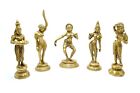 Rare Handmade Brass Apsara Showpieces - Set of 5 Statues (Size 2 x 2 x 5.5 inch)