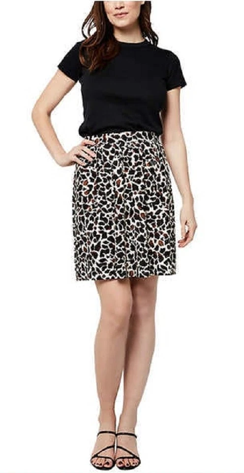 LEOTA Womens Giraffe Toffee Animal Print Pull On Skirt Size Small S