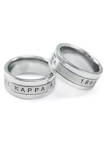 Anillo de tungsteno Pi Kappa Alpha con acabado de cepillo - Imagen 1 de 4