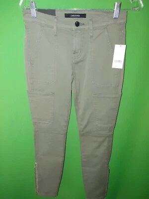 1225) NUEVO CON ETIQUETAS MARCA J 25 0 Pantalones ajustados utilitarios tiro medio tobillo cremallera algodón verde  Foto 1 de 4