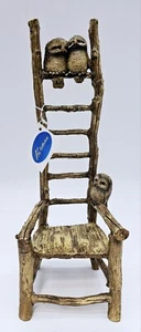 Top Collection Enchanted Story Fairy Garden Faux Wood Chair Owls Fall Decor New - Picture 1 of 11