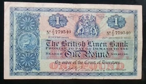1935 The British Linen Bank £1 Pound Banknote. - Picture 1 of 2