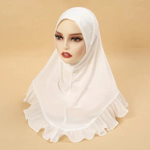 Ruffles Instant Headscarf Hijab Muslim Women Full Cover Scarf Wrap Shawl Turban - Picture 1 of 13