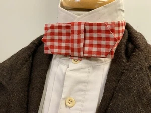 19. Jahrhundert - Viktorianische Herren rot groß kariert Baumwolle Krawatte/Krawatte, NEU - Bild 1 von 12