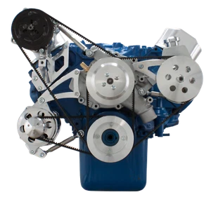 Big Block Ford V-Belt System AC Alternator Power Steering BBFL BBF 429 460 - Foto 1 di 4