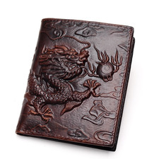  Wallet Vintage Genuine Leather Men's Wallets Brand Unique Design Pattern Male