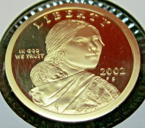 2002 S Gem Proof Deep Cameo Sacagawea Native American Dollar Cover