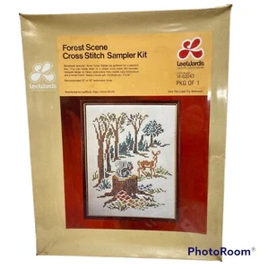 Leewards "Waldszene" Kreuzstich-Set: Hirsch Eichhörnchen 11x14 Neu Vintage Neu aus altem Lagerbestand - Bild 1 von 4