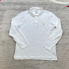 Brooks Brothers Performance Polo Shirt Large White Outdoors Supima Long Sleeve