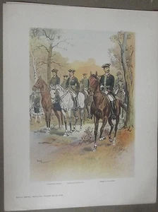 ANCIENNE GRAVURE MILITAIRE UNIFORME HUSSARD ZOUAVE EMPIRE SIGNEE TOUSSAINT n°2 - Foto 1 di 1
