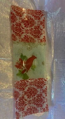 Cardinal 3 Section Glass Serving Tray Dish Christmas Winter Decor 18.5” x 6” EUC - Image 1 of 2