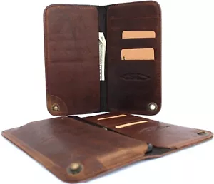 Genuine leather Case for samsung Galaxy s10 handmade cover real book slim - Picture 1 of 9