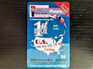 AmeriVox Telefonkarte. Premier Telecard Magazin 1. Auflage Commem. Juli 1993  - Bild 1 von 2