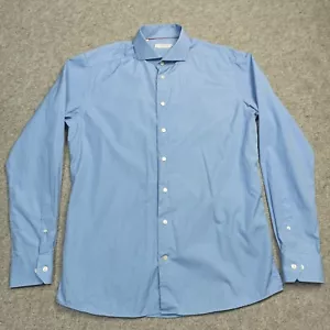 Eton Brighton Herren Shirt XL 17 43 Slim Fit Blue Hemd Mikro Punkte Ausschnitt - Bild 1 von 13