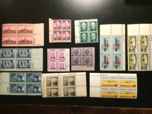 11-Stamp US Postage Blocks . Unused-O/Gum-NH-FINE-Free Ship - Picture 1 of 2