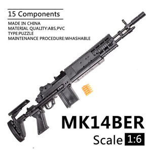 1:6 Scale MK M14BER Rifle Mounting Model Building Block Quick Spell Gun Model