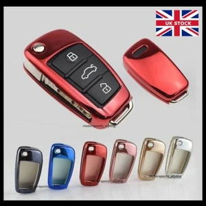 Schlüssel Hülle für Audi Schlüsselanhänger 3 Tasten Auto Fernbedienung Flip Case Skin Schale TPU t58* - Bild 1 von 13