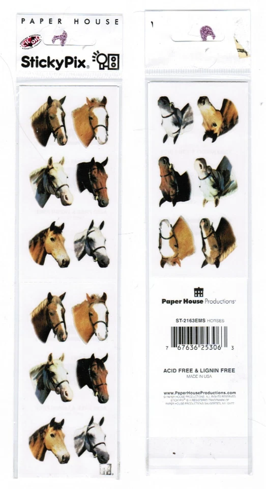 STICKY PIX Horse ONE NEW Pack 3 Small Sheets Scrapbook Stickers!! Foto 1 de 1