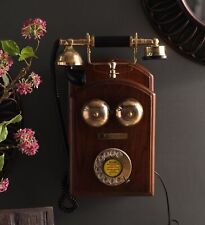 Vintage Charm Holz Maharaja Nautisches Messing Drehtelefon für Wohnkultur...