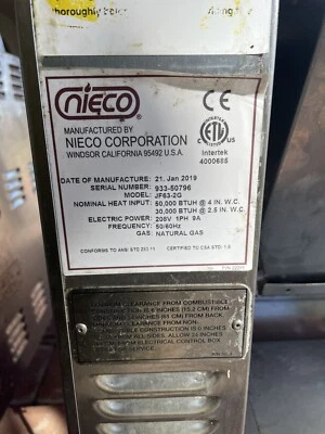 Nieco Broiler 2019 # JF63-2G - Gas natural flete gratuito Foto 1 de 3