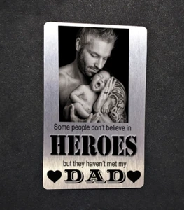 Daddy Gift Birthday Personalised Wallet Card Father's Day Christmas Hero - Picture 1 of 1