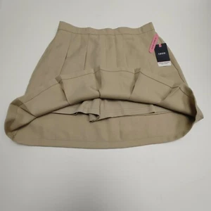 IZOD Girls Skort Sz 18.5 PLUS School Uniform Pleated Skirt Khaki Approved Wear - Picture 1 of 8