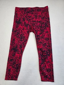 Fabletics PureLuxe Womens Red Splatter Print Leggings Size M - Picture 1 of 7