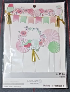 Celebrate it! Vögel/Blumen/Rosen Party Set Tortenaufleger Cupcake 7/25 - Bild 1 von 3