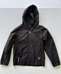 Boys All In Motion Hooded Windbreaker: Size Small (6/7)  Black, Water Resistant - Picture 1 of 10