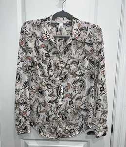 Blusa floral con botones para mujer White House Black Market talla 8 - Imagen 1 de 5