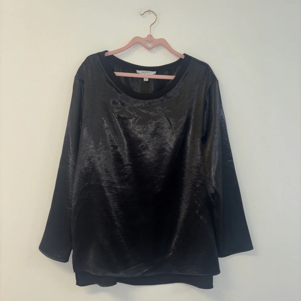 Женский топ Libby Edelman размер Lg черный Whimsigoth Emo Career Vamp с длинным рукавом - Изображение 1 из 4