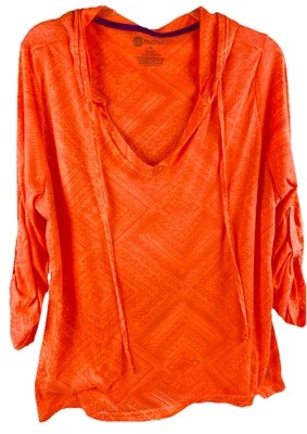 Moletom com capuz Balance Collection laranja brilhante leve manga longa tamanho 1X - Imagem 1 de 4