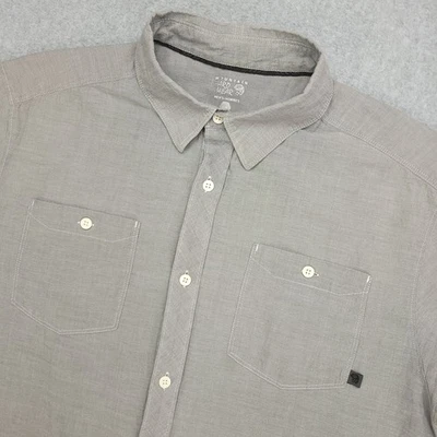 Mountain Hardwear Shirt Mens L Gray Short Sleeve Button Up Shirt Light Weight - Image 1 of 4