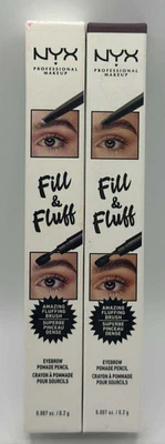 2PK NYX Fill & Fluff Eyebrow Pomade Pencil ~ Chocolate & Clear ~0.007 OZ EA~READ - Image 1 of 4