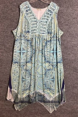 Vestido midi para mujer World Unity talla grande 2X boho cachemir crochet sin mangas Foto 1 de 4