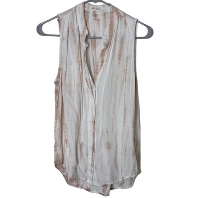 Bella Dahl Womens XS Beige Tie Dye Sleeveless Button Front Top Rayon Made In USA - Image 1 of 4