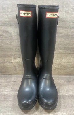 Hunter Original Tall Rain Boots Classic Fall WFT1000RMA Matte Blk Womens Size 7 - Image 1 of 4