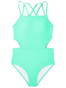 Girls One Piece Swimsuits Bathing Suit for Teens Cut Out Cute Girls' One-Piec... - Picture 1 of 6