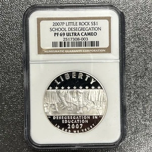 2007-P $1 Little Rock Proof Silver Dollar NGC PF69 Ultra Cameo. - Picture 1 of 6