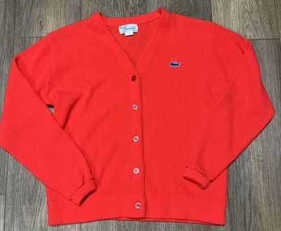 Cárdigan Suéter De Colección Años 60 Lacoste Talla 40 Acrílico Orlon Mod Hipster Haymaker Rojo Foto 1 de 4