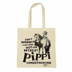 Logo Shirt® Pippi medias largas | cita | Don't Worry | bolso de tela tote-bag, natural - Imagen 1 de 2