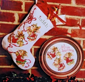 Sudberry House Bunny Rabbit Christmas Stocking #48 Cross Stitch Pattern Leaflet - Picture 1 of 2