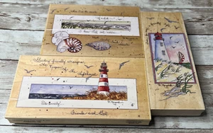 Lot of 3 Large D. Morgan Ocean Beach Lighthouse (1990's) Wood Rubber Stamp VTG - Picture 1 of 12