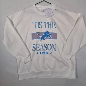 Gameday Couture Sweatshirt Women's Lg White Fleece Lined Detroit Lions Pullover - Picture 1 of 11