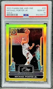 Michael Porter Jr 2022-23 Panini Uno E Uno Oro /10 PSA 10 Pop 1 - Foto 1 di 6