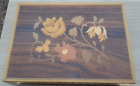 DECORATIVE WOOD BOX WITH INLAID FLOWERS JEWELLERY, WATCH BOX