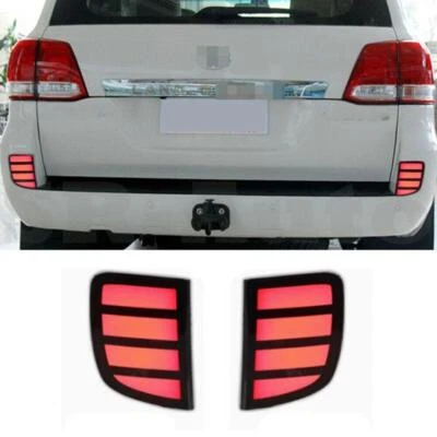Luces de parachoques traseras LED reflector ahumado para Toyota Land Cruiser LC200 2008-2015 Foto 1 de 4